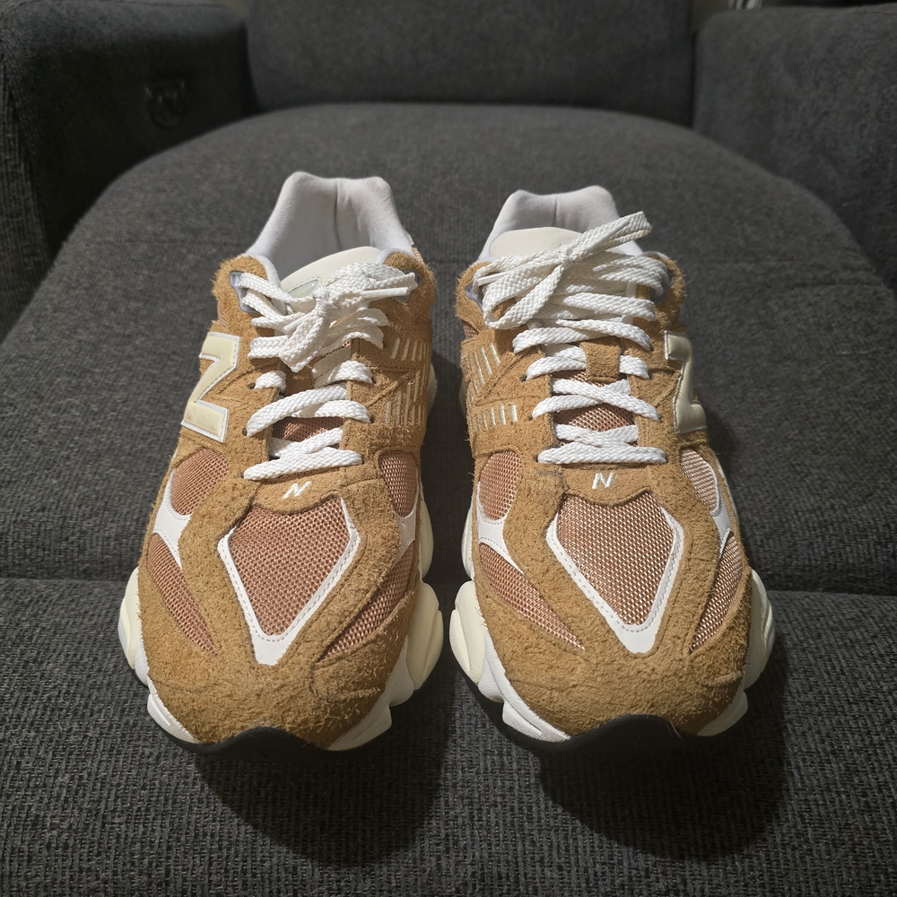 New Balance Tan and White Sneakers
